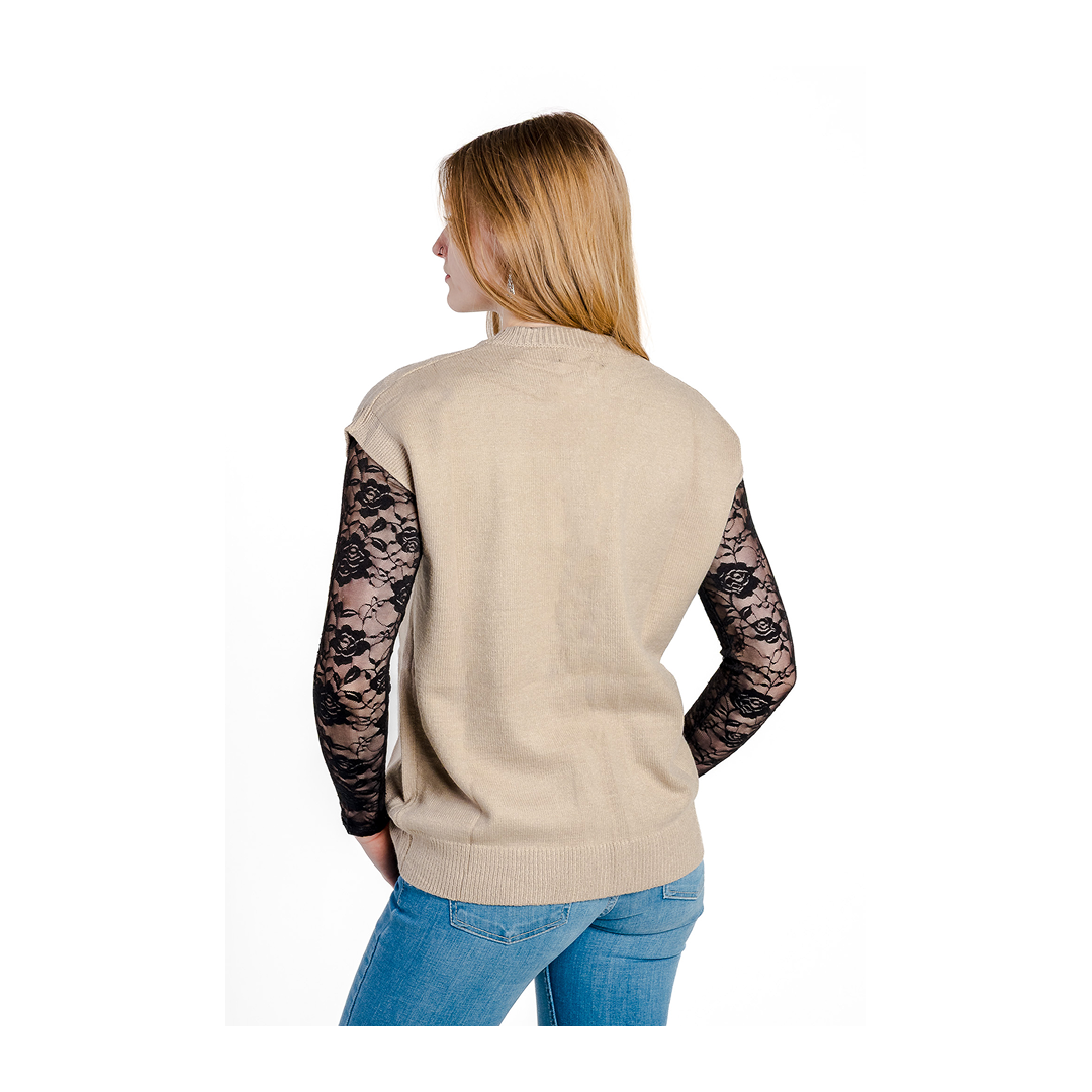 Rockin A Design Women's Santa Fe Cross Western Sleeveless Sweater Top
