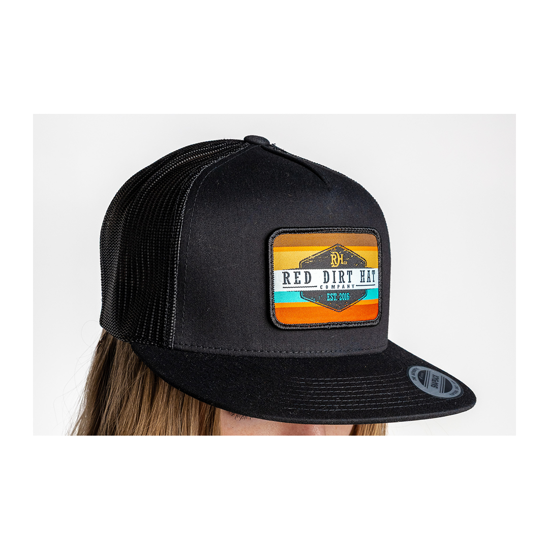 Red Dirt Hat Co Army Sunset Black Cap