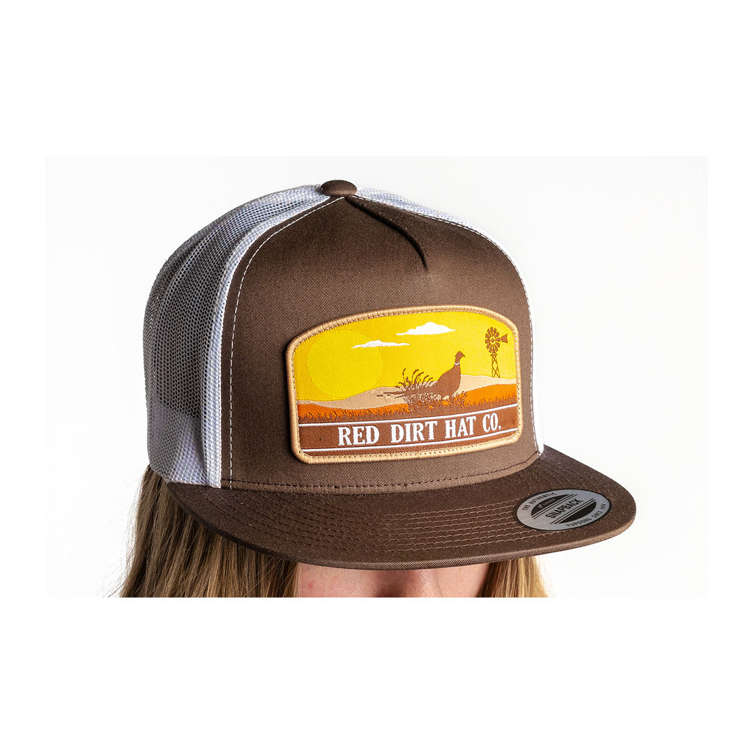 Red Dirt Hat Co Open Plains Brown and White Cap