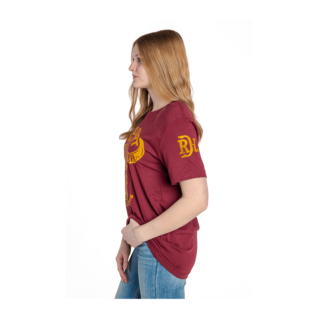 Red Dirt Hat Co Unisex Burgundy Long Horn Skull Graphic T-Shirt - Red Dirt Hat Co
