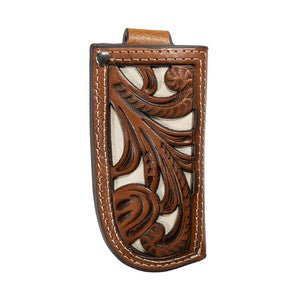 Nocona Knife Sheath Tooled With Ivory Inlay - Nocona