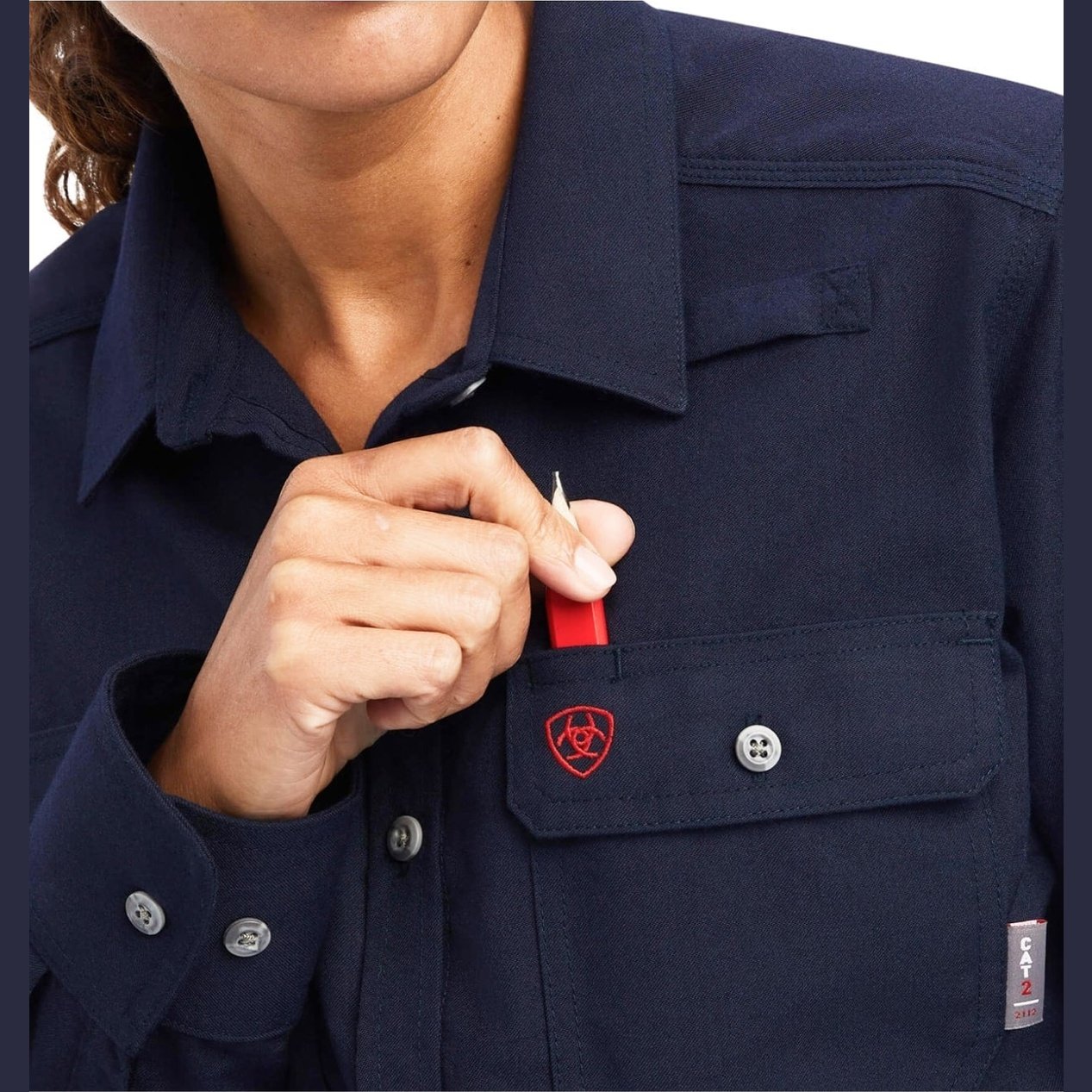 Ariat Women's Work Shirt Flame Resistant Featherweight Navy Work Shirt