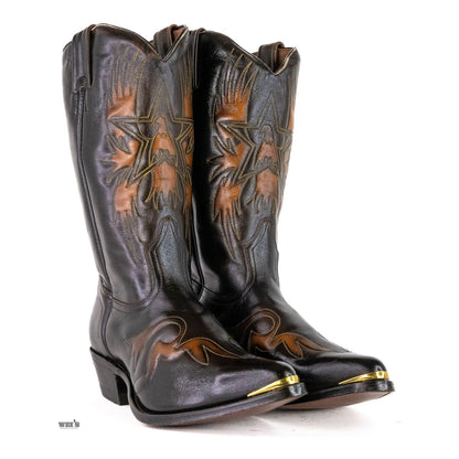 Boulet Men's Cowboy Boots 14" Cowhide Eagle Embossed 7820