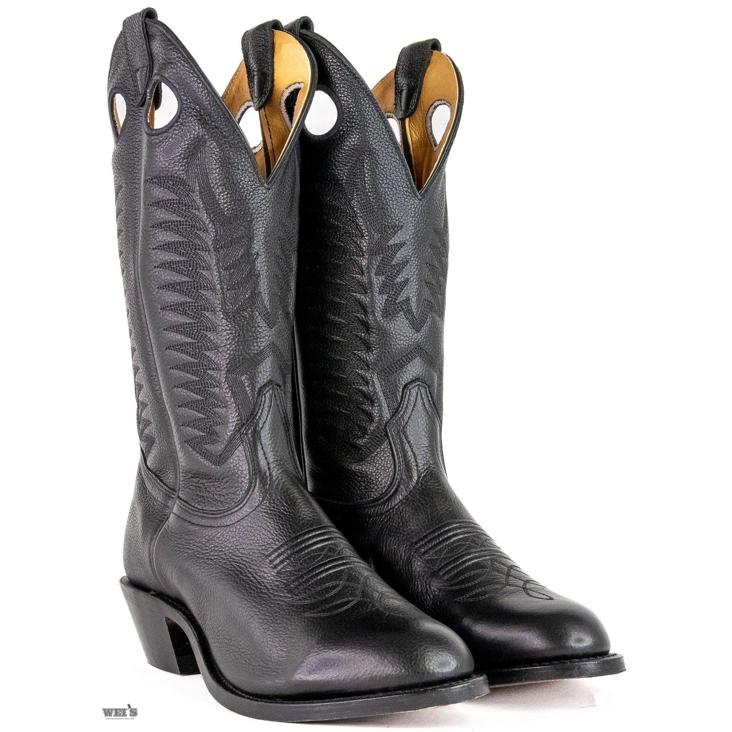 Boulet Men's Cowboy Boots 15" Deertan Cowboy Heel, Medium Round Toe