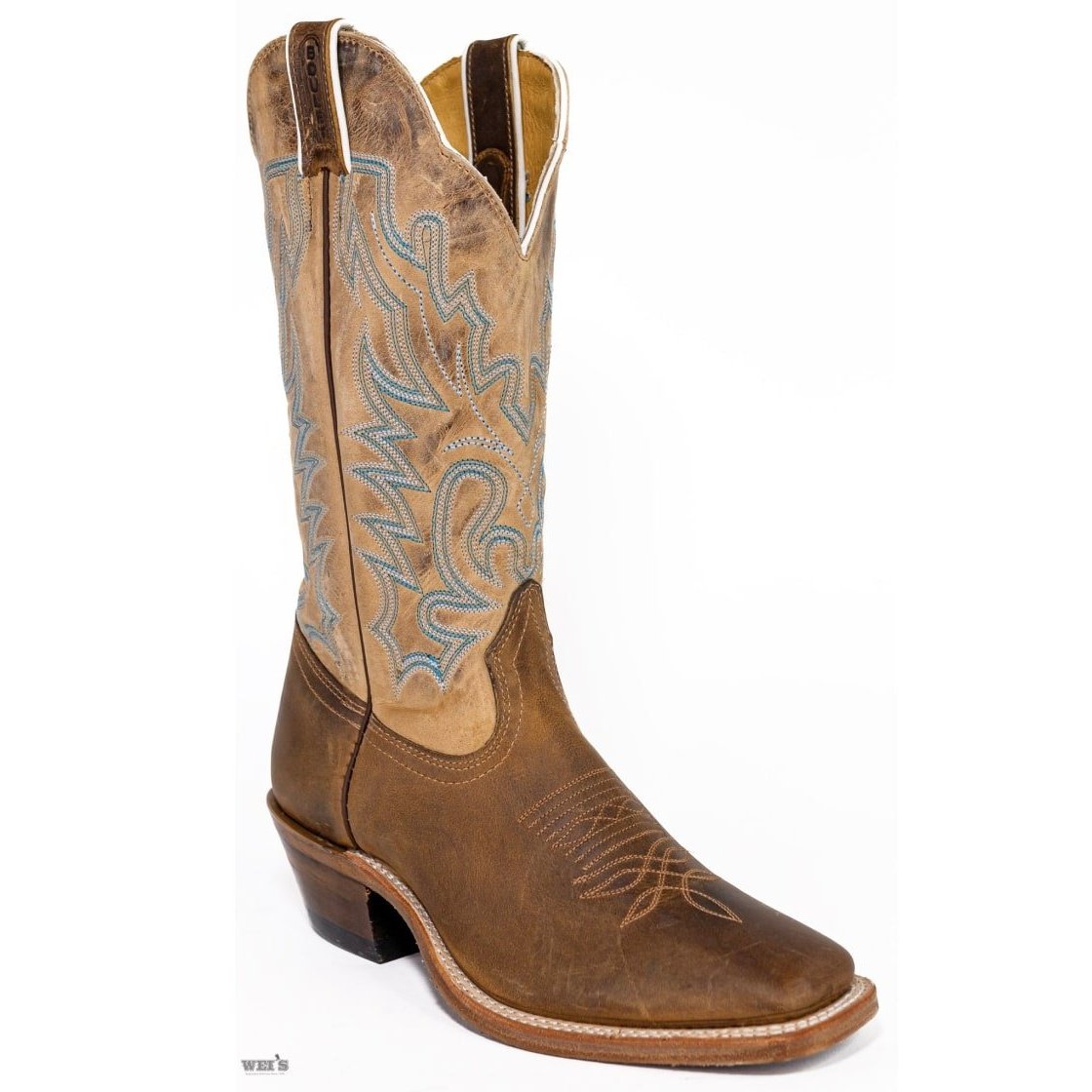 Boulet Women’s Cowgirl Boots 12" Oiled Cowhide Cowboy Riding Heel Wide Square Toe