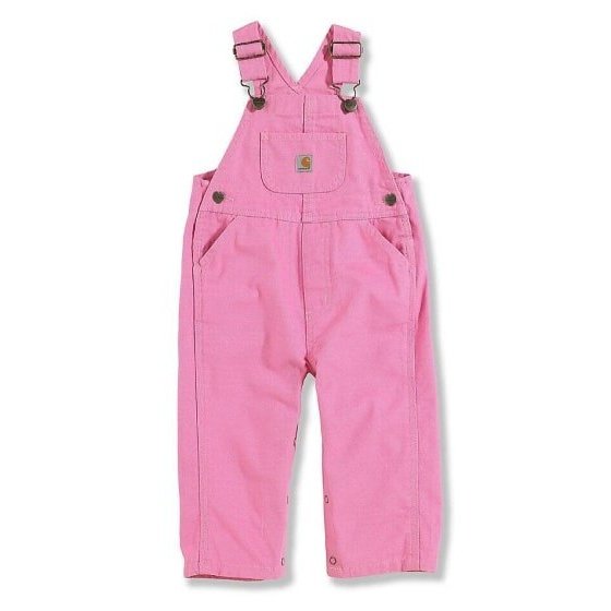 Carhartt Girl's Bib Overalls Pink Canvas Sizes 3M - 4T