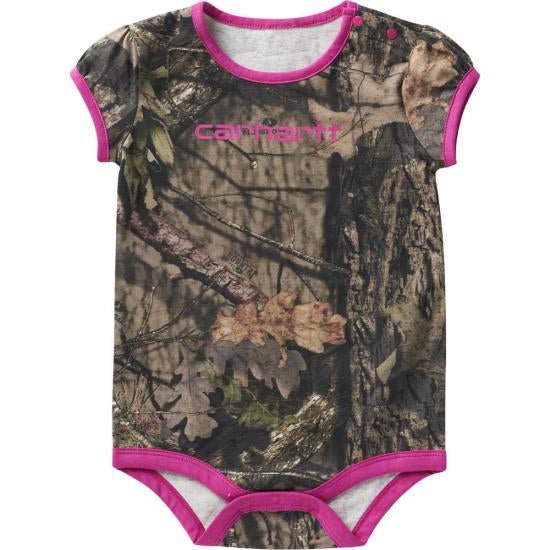 Carhartt Infant Girl’s Onesie Short Sleeve Camo Logo Bodysuit CA9858