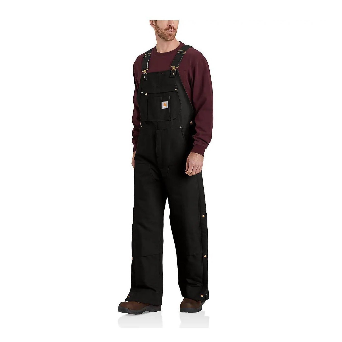 Carhartt Men's Loose Fit Firm Duck Insulated Bib-Overall 2 Warmer Rating