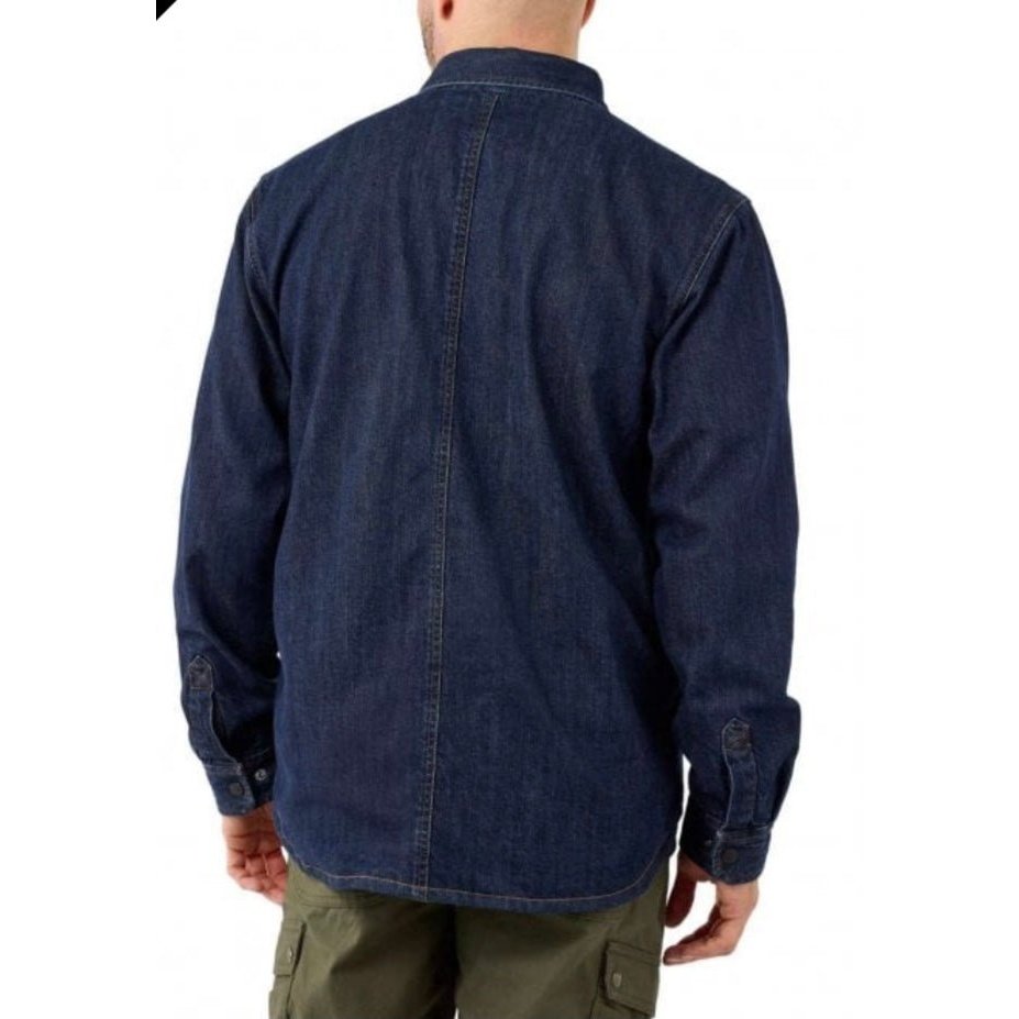 Carhartt Men’s Relaxed Fit Denim Fleece Lined Snap- Front Shirt Jacket 105605-H84