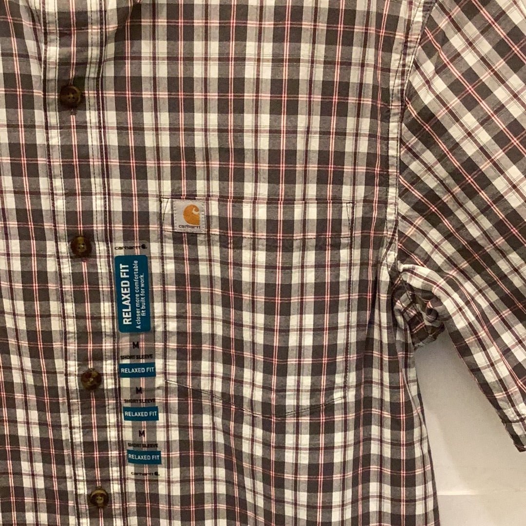 Carhartt Men’s Shirt Casual Short Sleeve Plaid Button Down