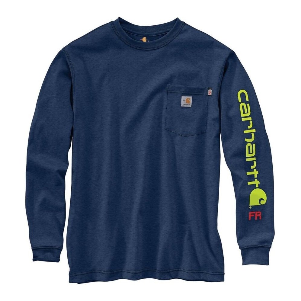 Carhartt Men’s Shirt FR Flame Resistant Force Long Sleeve Logo Pocket