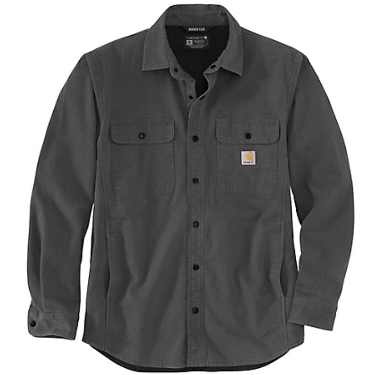 Carhartt Men’s Shirt Jacket Rugged Flex Relaxed Fit Canvas Fleece Lined
