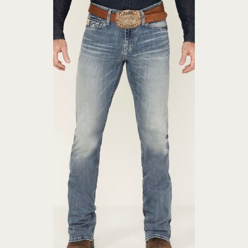Cinch Men’s Ian Slim Bootcut Stretch Jeans In Light Stonewash-CLEARANCE