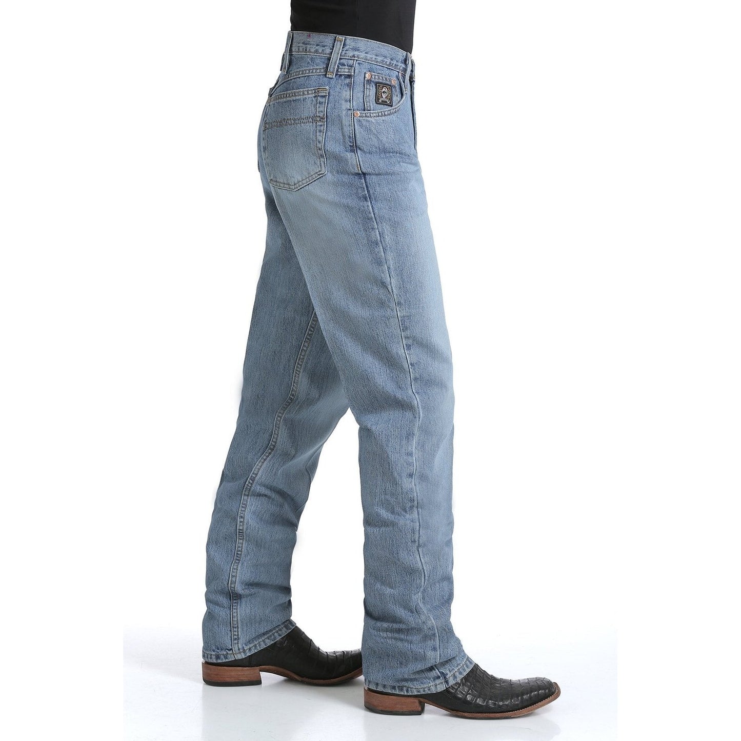 Cinch Men’s Jeans Black Label Original Rise Medium Stonewash Loose Fit Slightly Tapered Leg