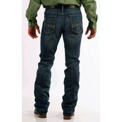 Cinch Men's Jeans Ian Slim Mid-Rise Boot Cut Dark Stonewash MB67836001 - Cinch