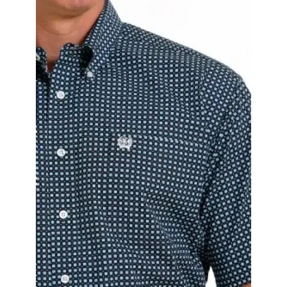 Cinch Men’s Shirt Short Sleeve Button Down Navy