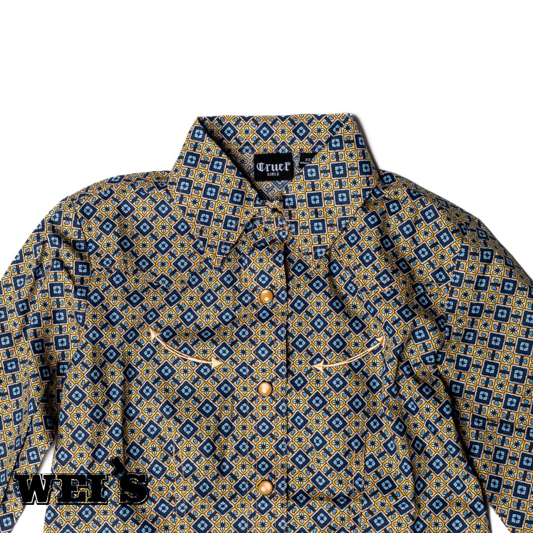 Cruel Girl's Button Up Western Long Sleeve Shirt