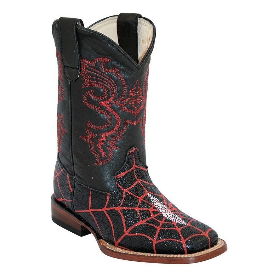 Ferrini Kid’s Cowboy Boots Stingray Spider Print