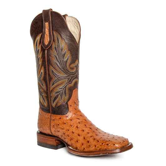 Hondo Men’s Cowboy Boots 13" Cognac Exotic Ostrich Cognac 1804
