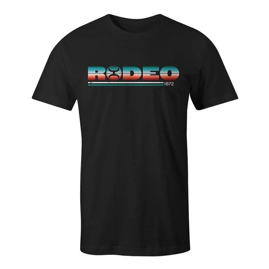 Hooey Men’s “Rodeo” Black T-Shirt With Serape HT1532BK - Hooey