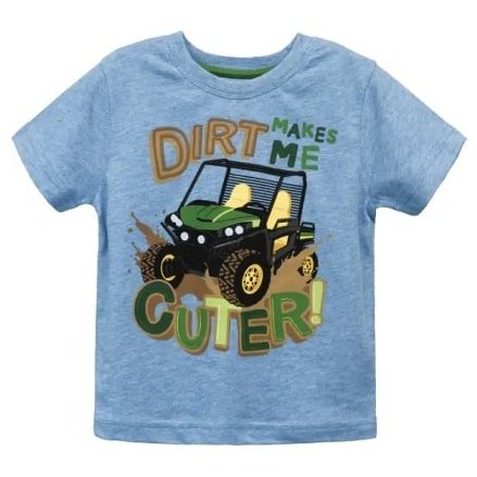 John Deere Boy’s Shirt Dirt Makes Me Cuter Graphic -Clearance