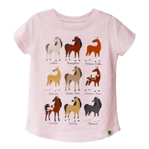 John Deere Girl’s Horse Breeds Shirt J1T40PT , J1T409PC - John Deere