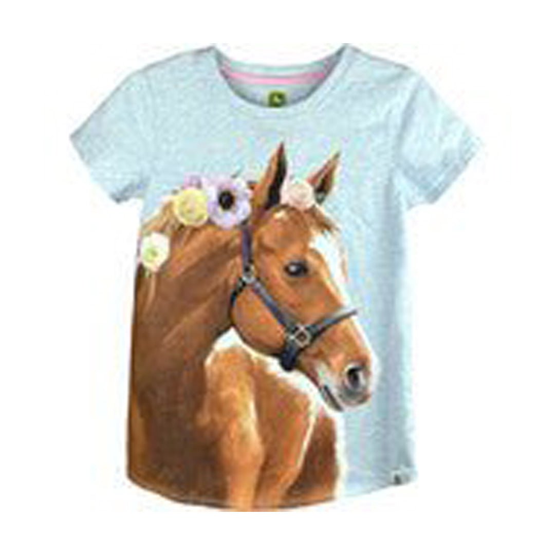 John Deere Horse With Flowers T-Shirt