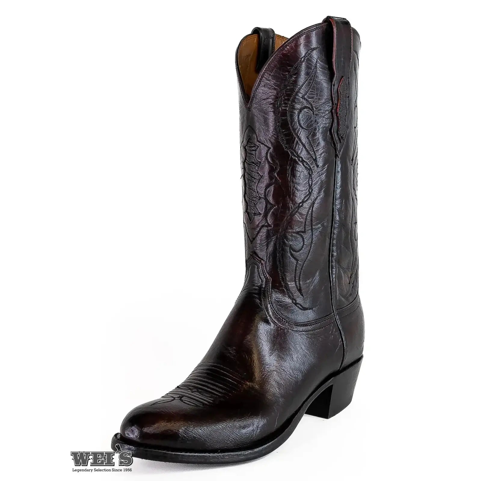 Lucchese 2000 Men's Cowboy Boots 14" Cowhide Black Cherry T3203