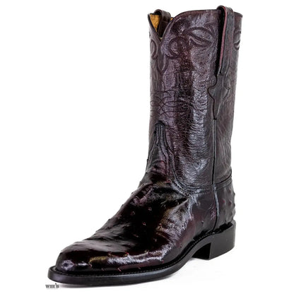 Lucchese Men's Cowboy Boots 11" Exotic Ostrich/Goat Roper Style E2023.RR
