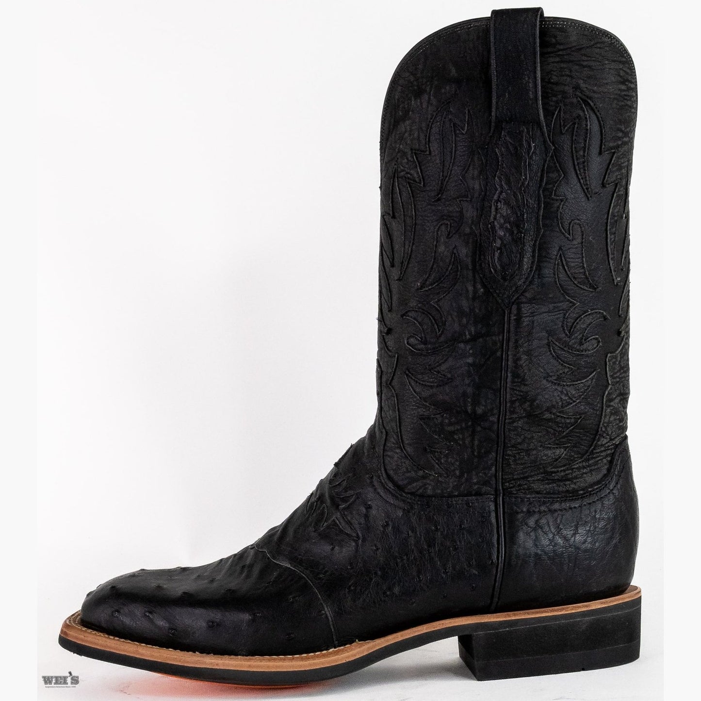 Lucchese Men's Cowboy Boots 14" Exotic Ostrich/Ox Square Toe Crepe Sole CX1114.W8