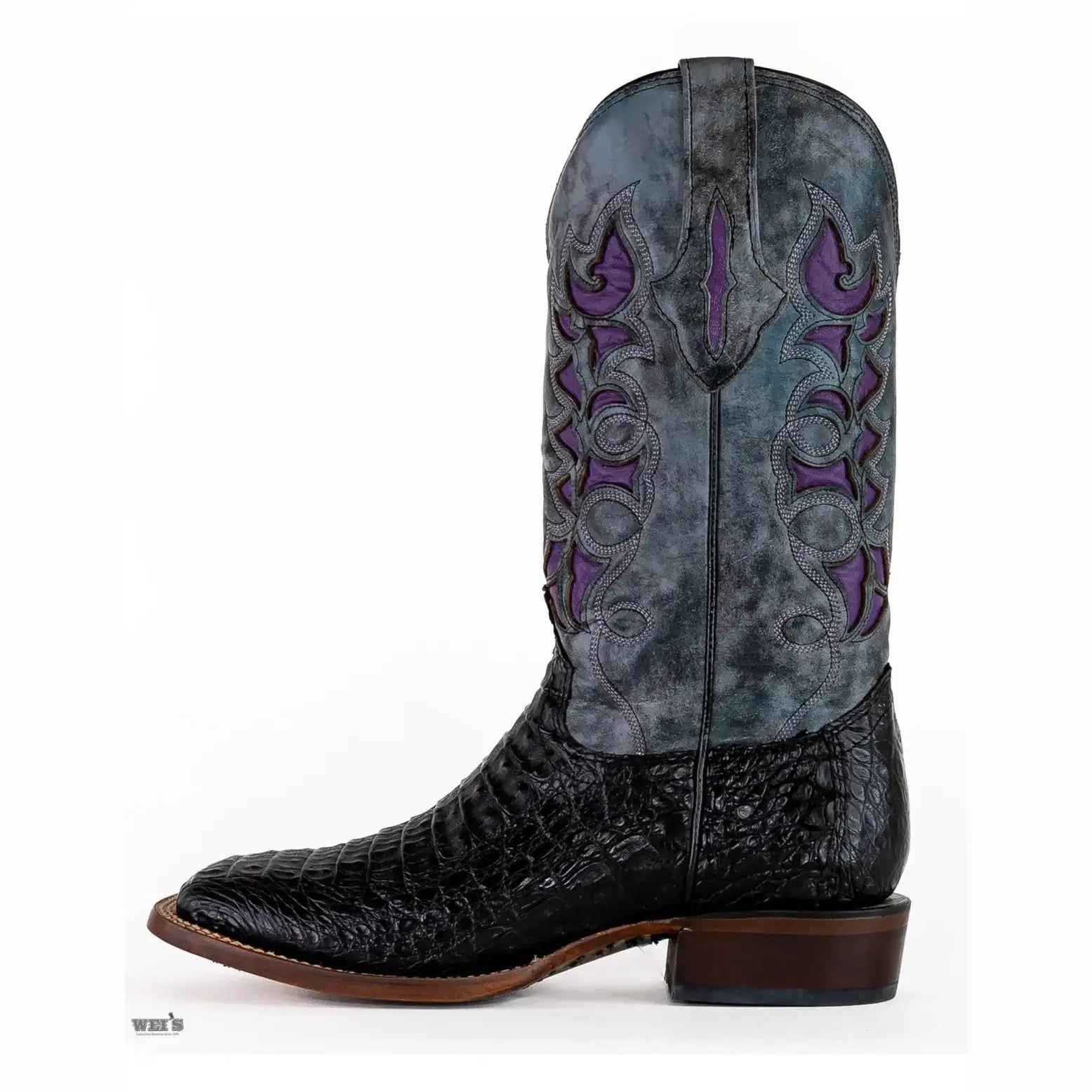 Lucchese Women's Cowgirl Boots 13" Exotic Caiman Wide Square Toe M3812 - Lucchese Boots