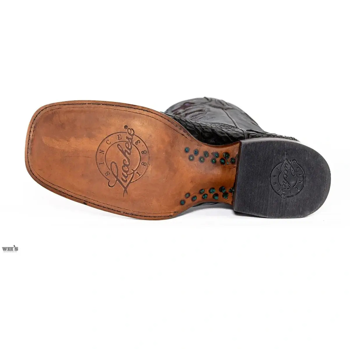 Lucchese Women's Cowgirl Boots 13" Exotic Caiman Wide Square Toe