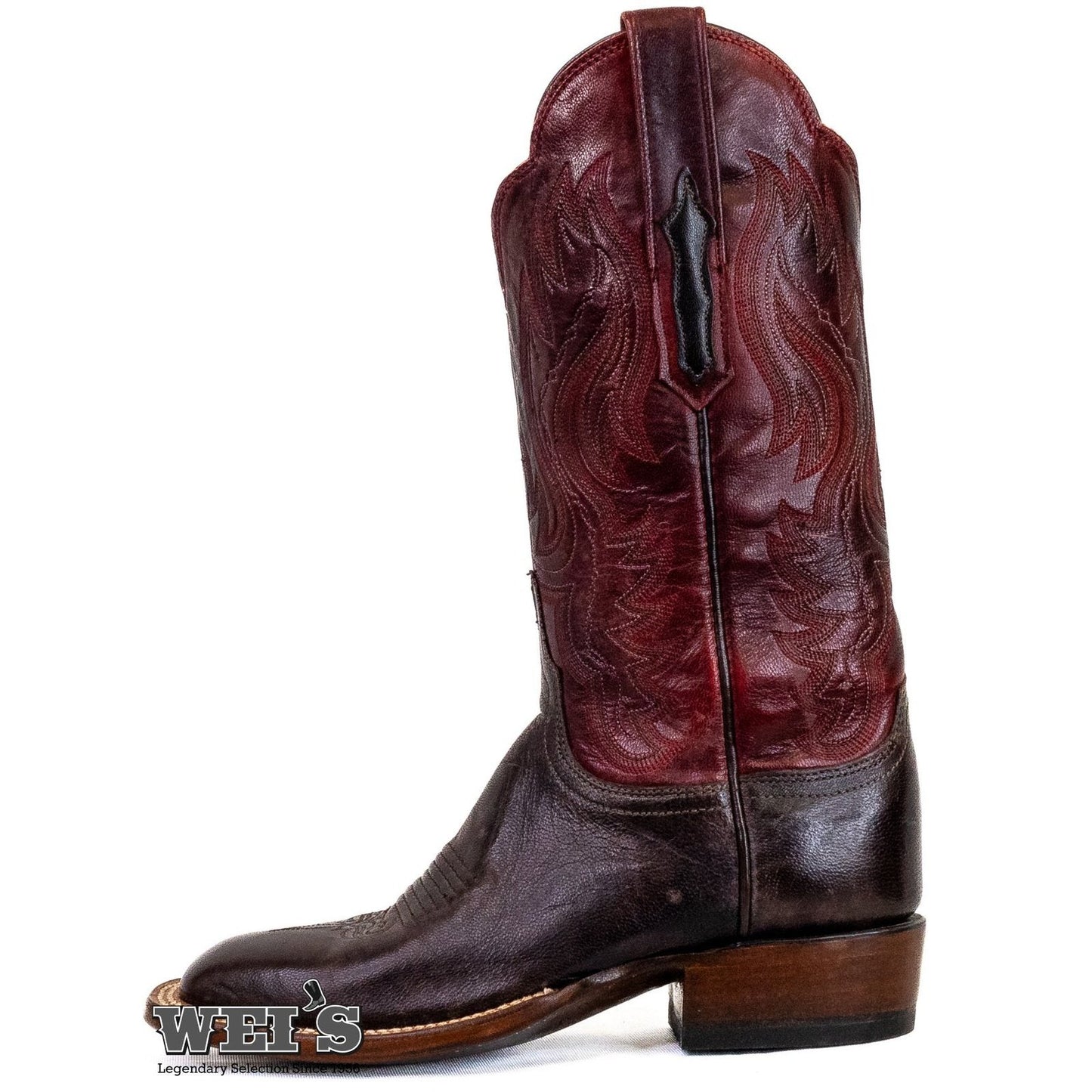 Lucchese Shelby Womens Dark Brown Goat Leather Cowboy Western Boots CL2527.W8 - Clearance