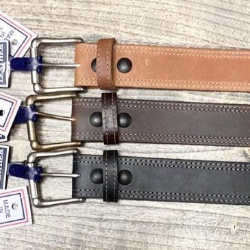 Marc Wolf Men's Belt One Piece Leather Double-Stitch Style 422