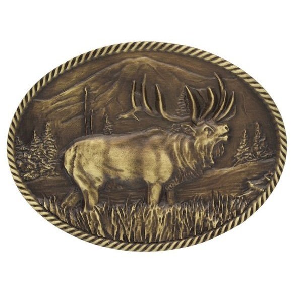 Montana Silversmiths Attitude Buckles Fighting Elk