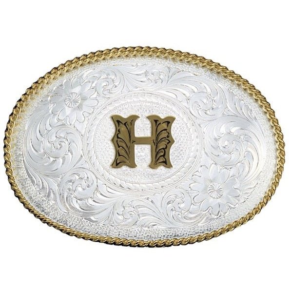 Montana Silversmiths Silver Engraved Initial H Buckle