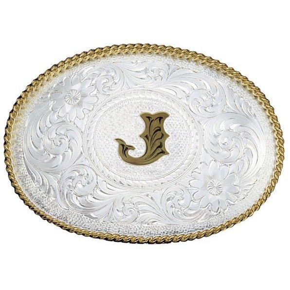 Montana Silversmiths Silver Engraved Initial J Buckle