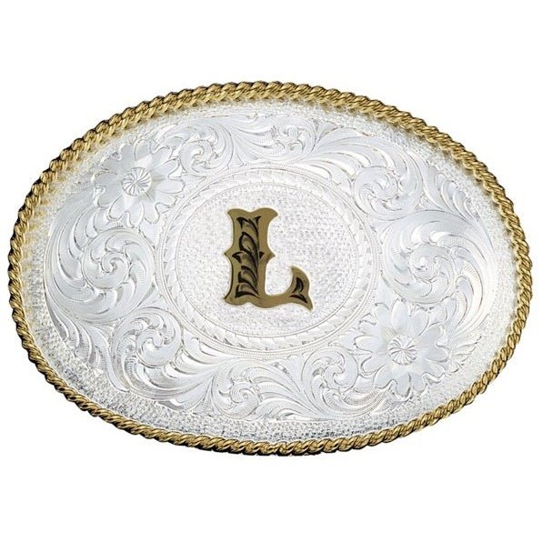 Montana Silversmiths Silver Engraved Initial L Buckle