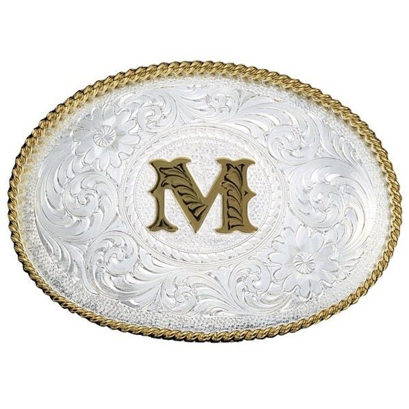 Montana Silversmiths Silver Engraved Initial M Buckle