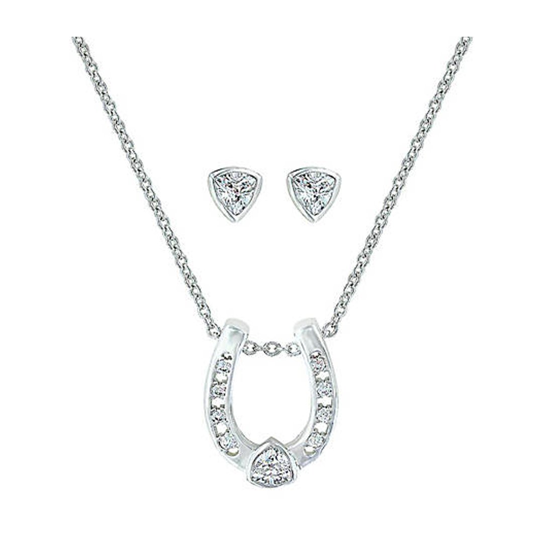 Montana Silversmiths® Tiny Trillion Stud Horseshoe Jewelry Set