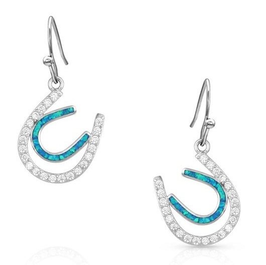 Montana Silversmiths Tipping Luck Sparkly Horseshoe Earrings