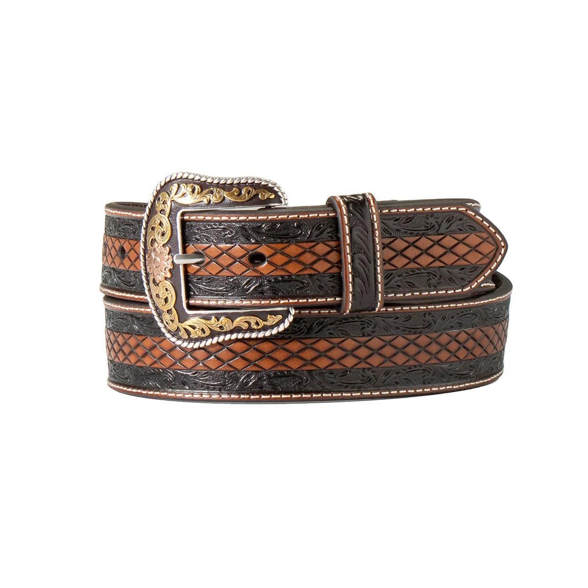 Nocona Men's Diamond Embossing Leather Belt N2100012133
