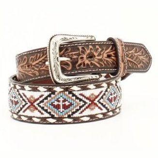 Nocona Unisex Belt Beaded Buck Lacing
