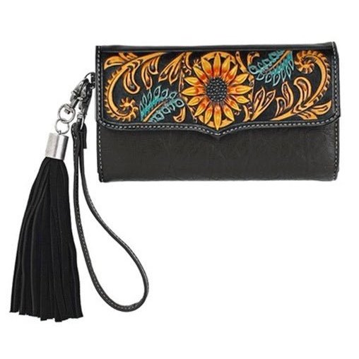 Nocona Women's Clutch Wallet Sunflower Floral