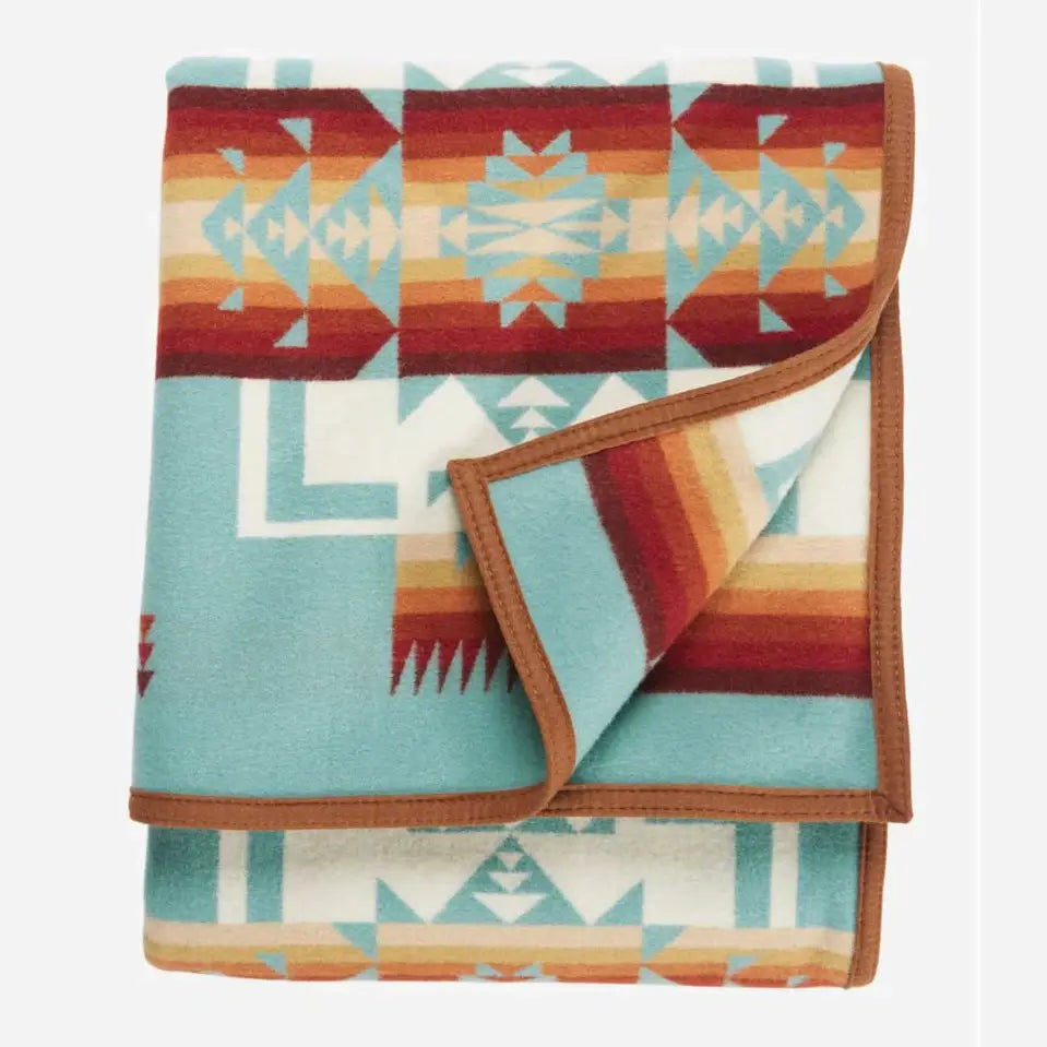 Pendleton Blanket Chief Joseph Blanket Aqua Twin Size