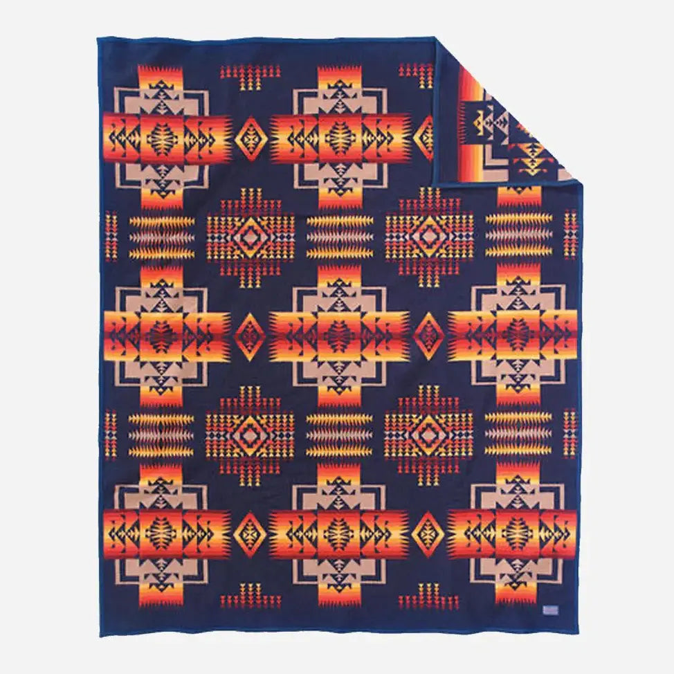 Pendleton Blanket Chief Joseph Jacquard Robe Indigo Twin Size