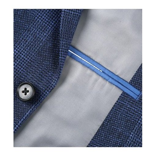 Renoir Men’s Sports Jacket Classic Fit Single Breasted Two Button Navy Plaid Jacket