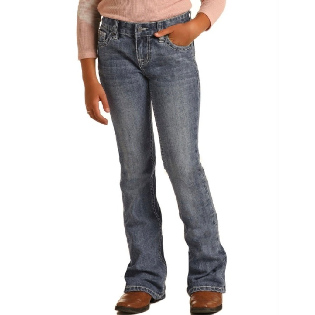 Rock & Roll Girl’s Jeans Vintage Medium Wash Bootcut Jeans
