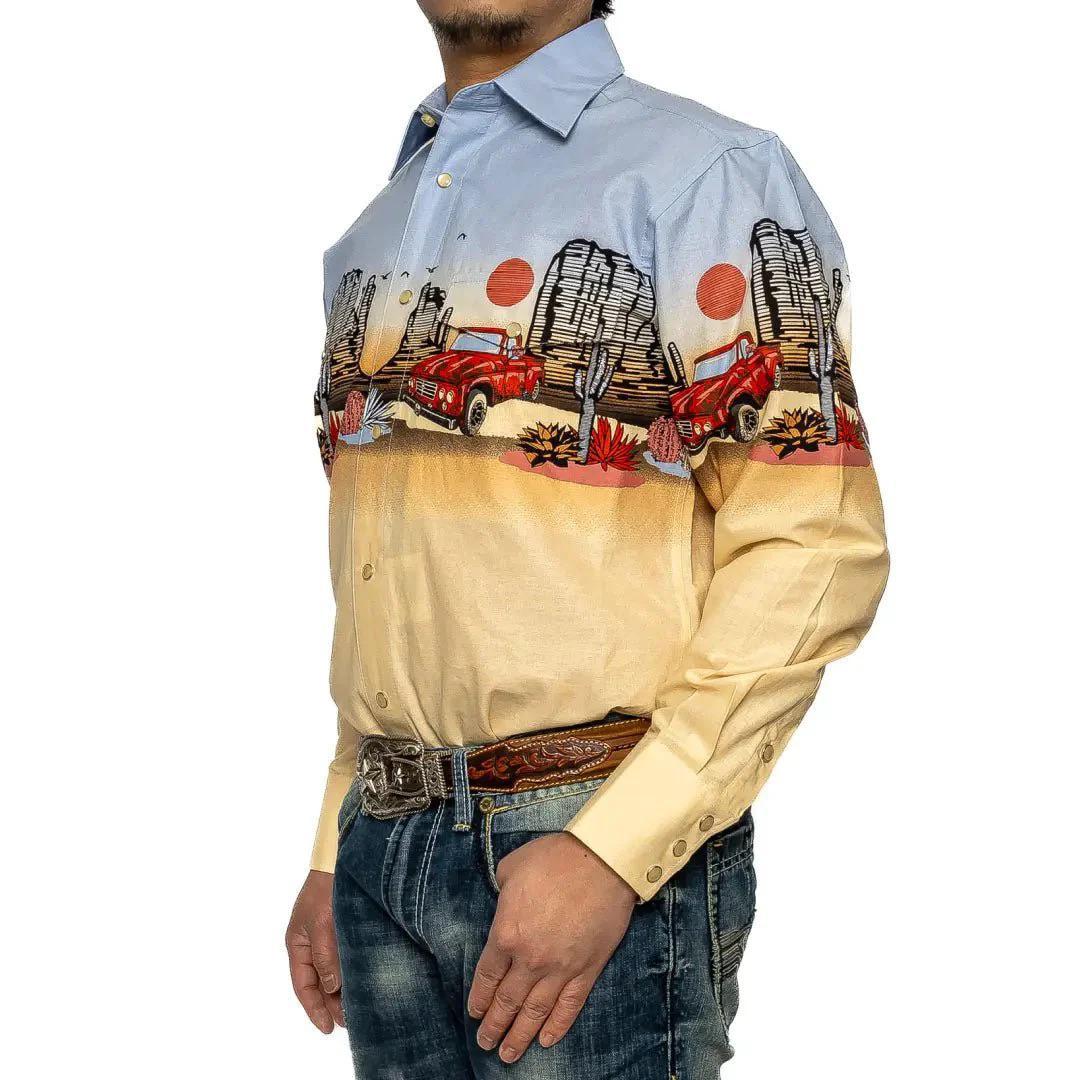 Rock & Roll Men's Truck Border Snap Shirt