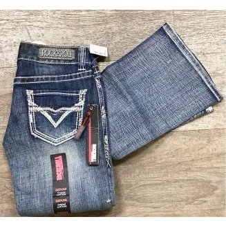 Rock & Roll Women’s Jeans Low Rise Treated Boot Cut W0-9493 - Rock&Roll Denim
